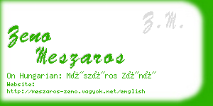 zeno meszaros business card